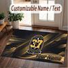Custom Rug Boston Bruins Pattern Print Name Text Soft Non‑Slip Floor Carpet for Home Indoor Decoration