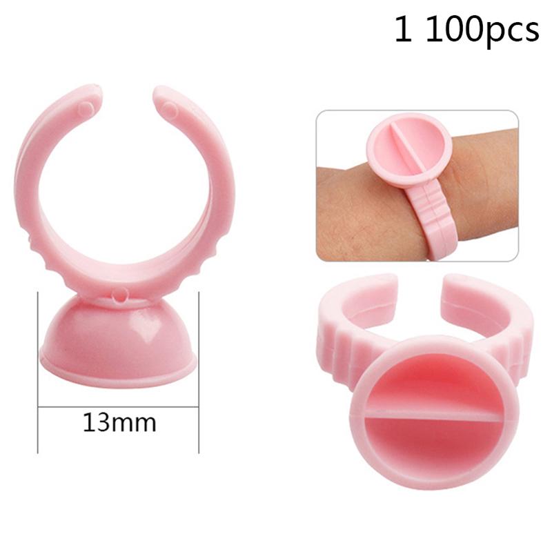 

100 шт. Одноразовые кольца для клея для наращивания ресниц Держатель для клея Контейнер для клея as the picture