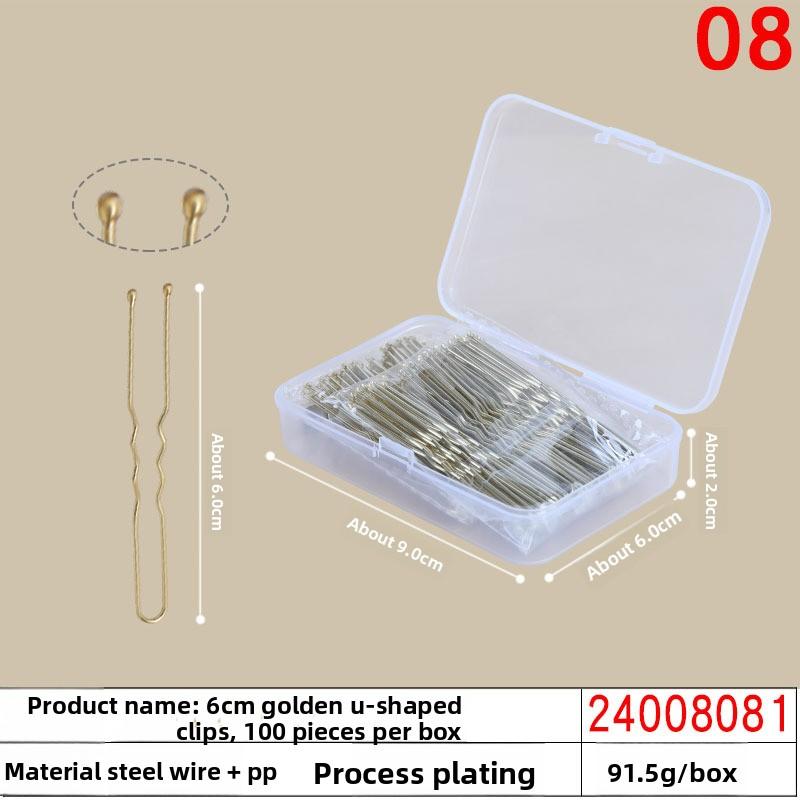 Black Steel Clip Box Contains A Straight Clip for The Bride's Updo Hairstyle Bangs Clip Wavy Hair Clip and Hair Accessory
