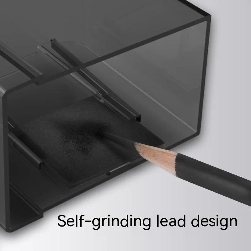 Hand Crank Pencil Sharpener Cutter For School Student Artist Charcoal Large Capacity Rotary Pencil Knife Tools Adjustable Points