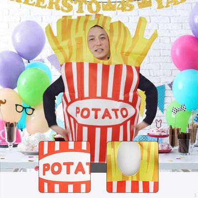 Costume Frites Déguisement Cosplay pour Fêtes Carnaval Festival Jeu de Rôle