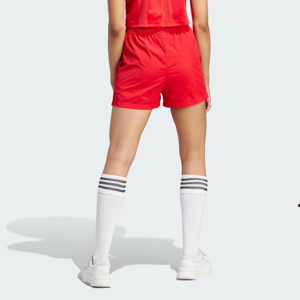Adidas Tiro Snap-Button Shorts Solid Color Logo Elastic Waist Straight Leg Shorts Women shorts Light-Crimson IK4240