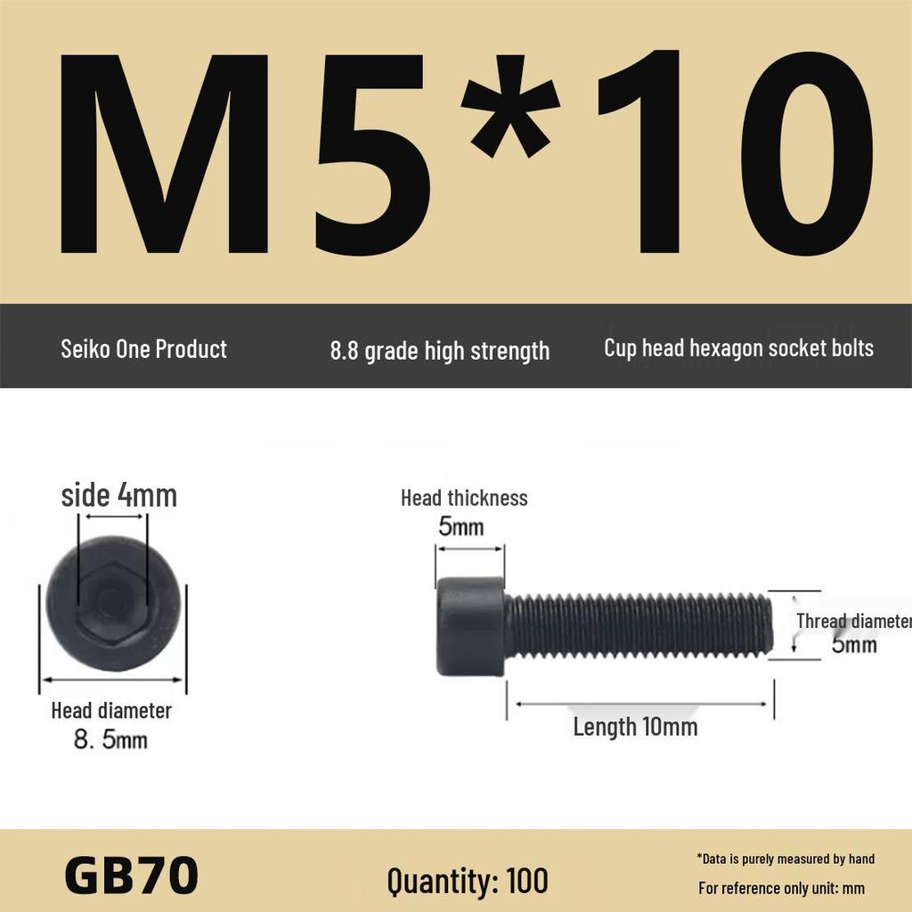 8.8 High-Strength Socket Head Cap Screw Bolt (M4-M16)