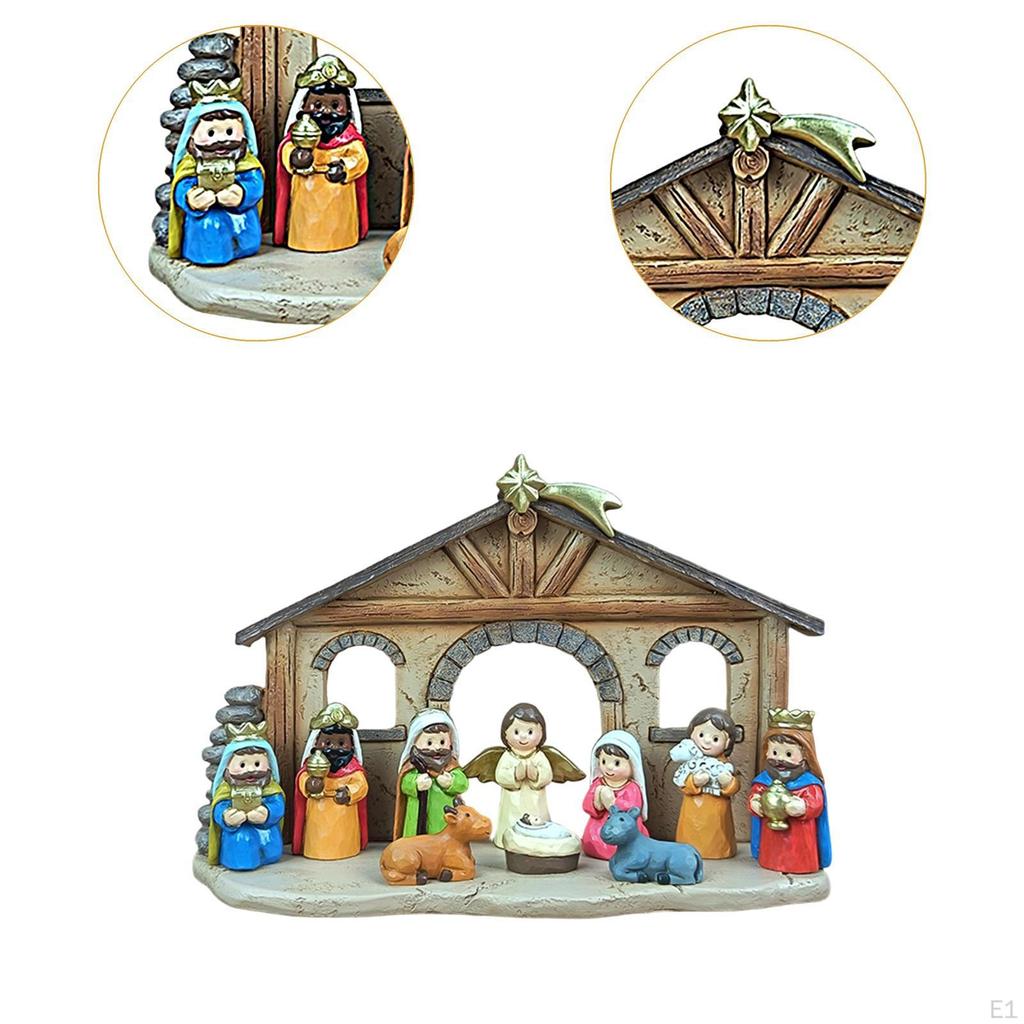 11Pcs Holy Family Decor Nativity Scene Set Christmas Decoration Desktop Ornament Traditional