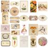 Retro Girl Journal Stickers Set - 50pcs for DIY Suitcase, Phone Case, Tablet