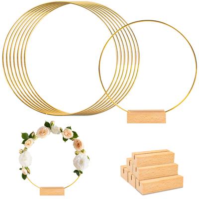15-30cm Metal Floral Hoop Centerpiece for Table Craft Gold Hoop Rings Wreath Macrame  for DIY Home Wedding Table Decoration