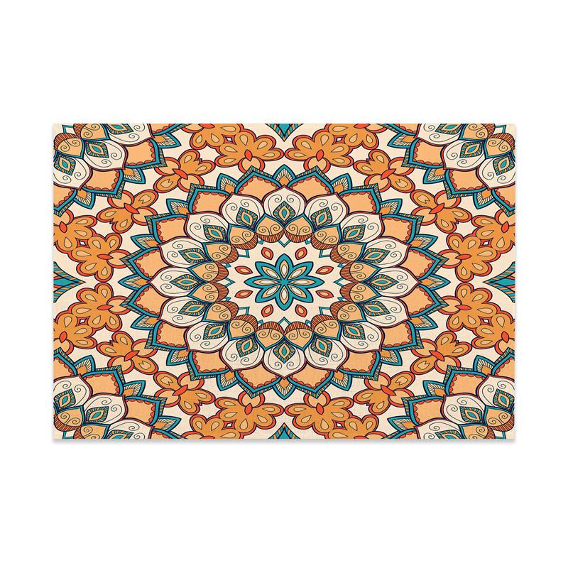 Vintage Mandala Placemats Washable Boho Floral Place Mat for Home Party Dining Tables Wedding Kitchen Banquets Decor