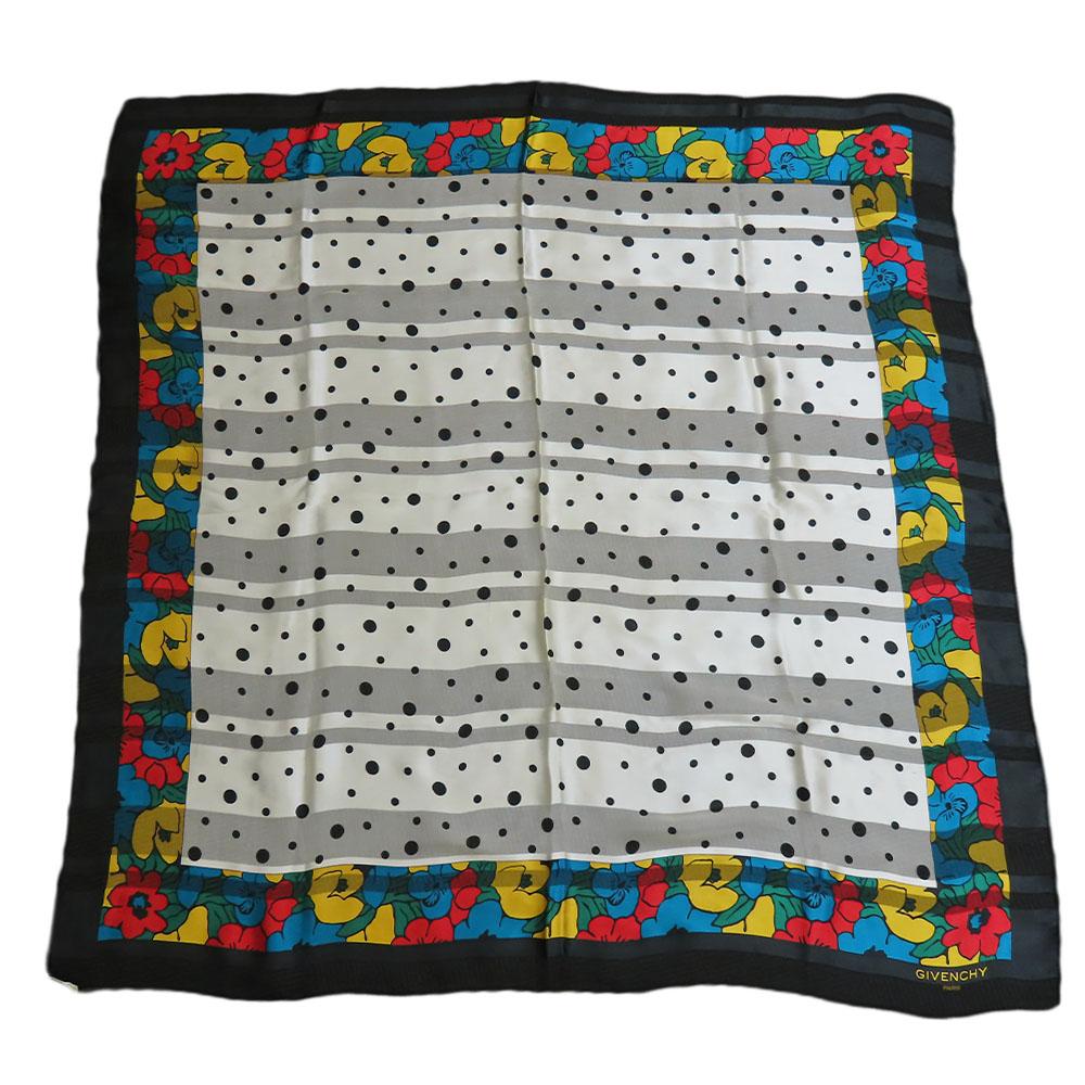 Used Givenchy scarf silk white black Licensed product