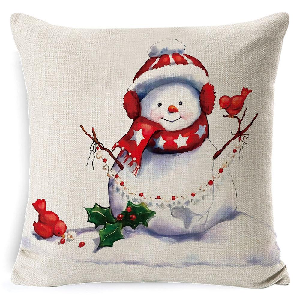 New Christmas Pillow Cover Four-piece Set Pillow Cushion Office Lumbar Backrest Decorative Backrest