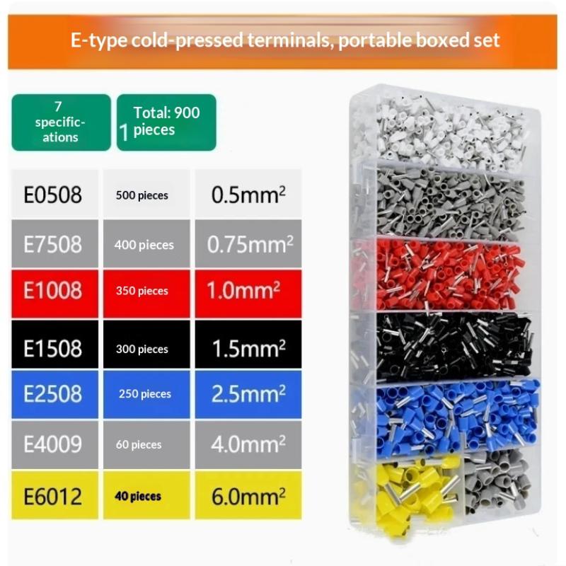200 To 1900Pcs Electrical Tube Insulated Terminal Kit Ve Tubular Crimp Terminals Efficient Terminal Connectors