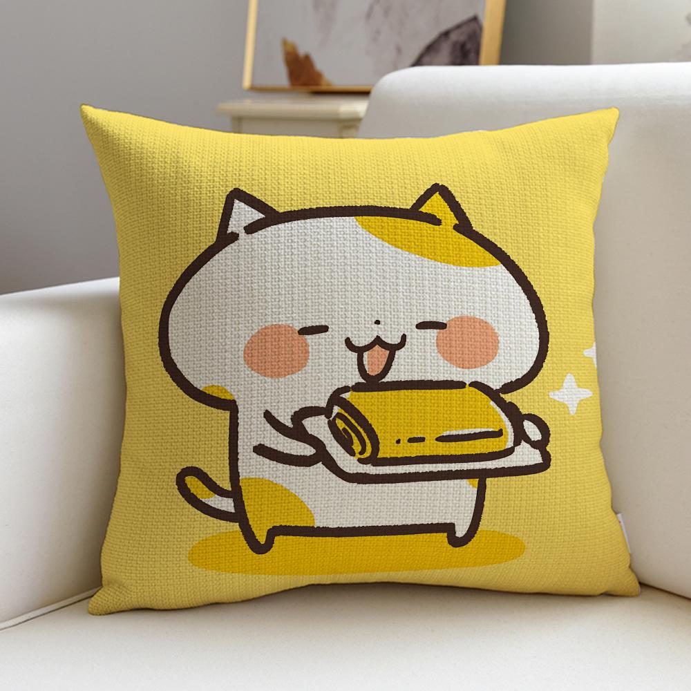 Squishy MMochi Mochi PetsS Cushion Cover Breathable and Skinfriendly Linen Pillowcase Square Removable and Washable Cushion