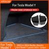 Trunk Side Storage Bins For Tesla Model Y-Berlin/Austin 2022-2025 Cargo Compartment Organizer Bucket TPE Box & Carpet Lids