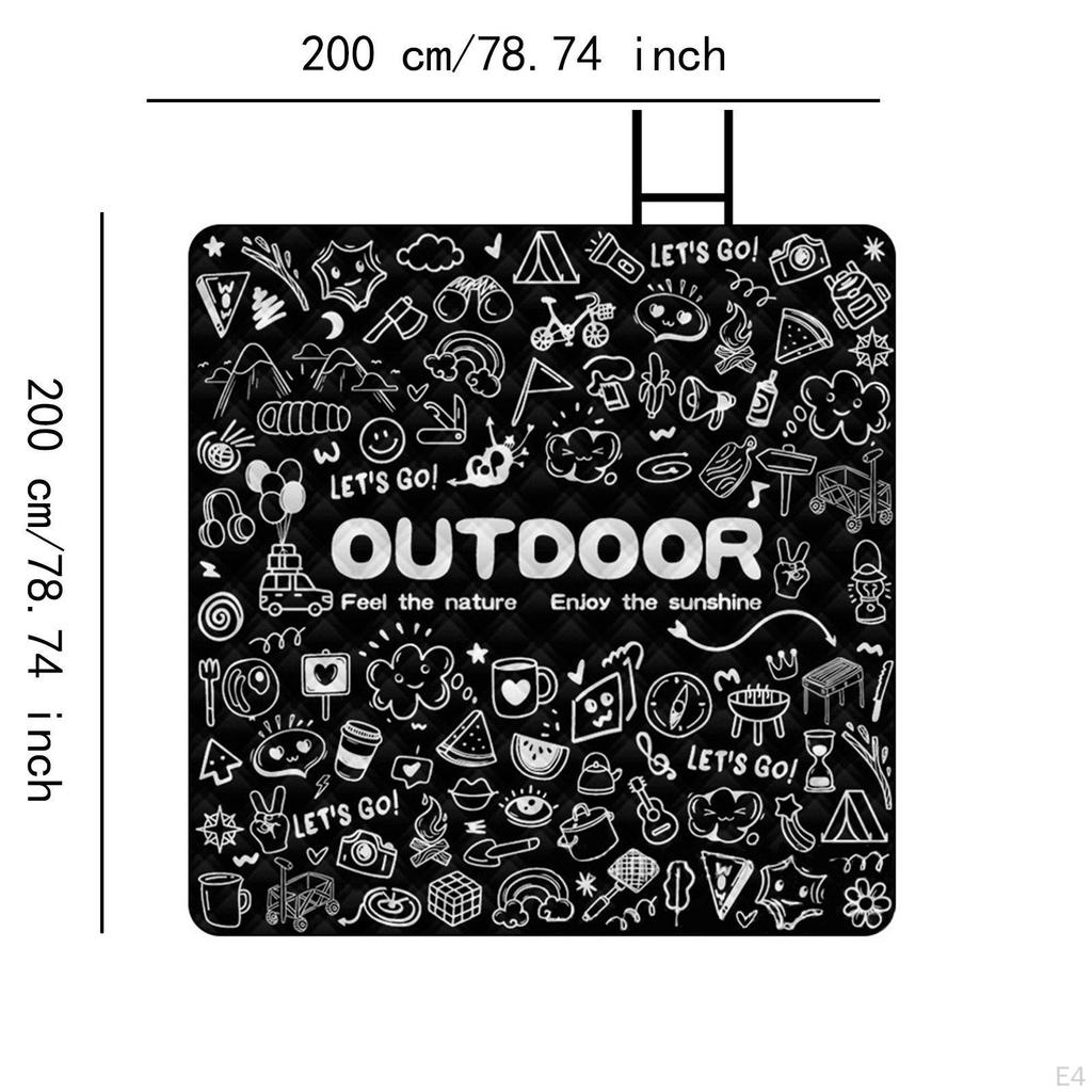 Folding Picnic Blanket Aluminum Film Base Multipurpose Play Mat Water Resistant Outdoor Camping