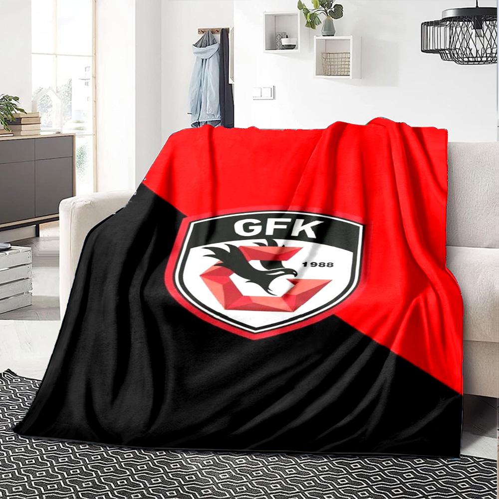 Gaziantep FK Print Flannel Blanket High Quality Warm Comfortable Cover for All Seasons Perfect for Gifts Home Decor
