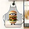 Chic Cartoon Hamburger Apron - Durable Polyester, Perfect for Kitchen & Dining Room Use, Pattern