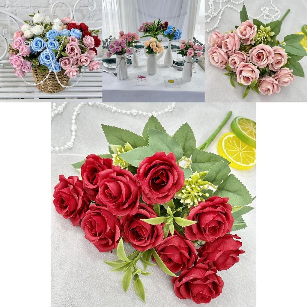 Realistic Rose Faux Flower Wedding Celebration Photography Accessory For Home And Event