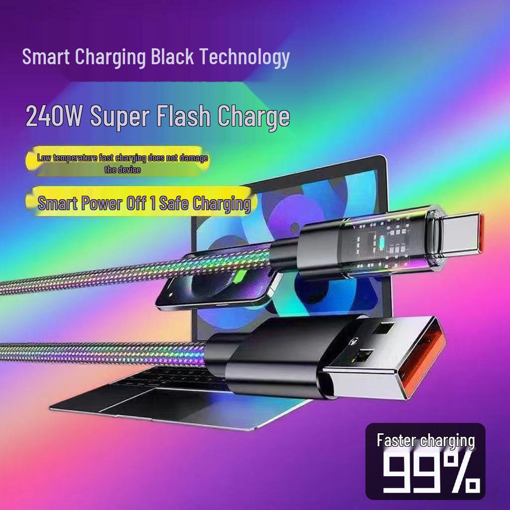 120W Type-C Fast Charging 6A Cable for Huawei, OPPO, Vivo, Honor