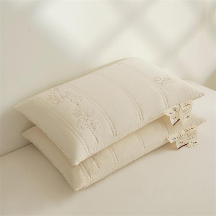 2025 Embroidered Linen Cotton Pillow Low Pillow