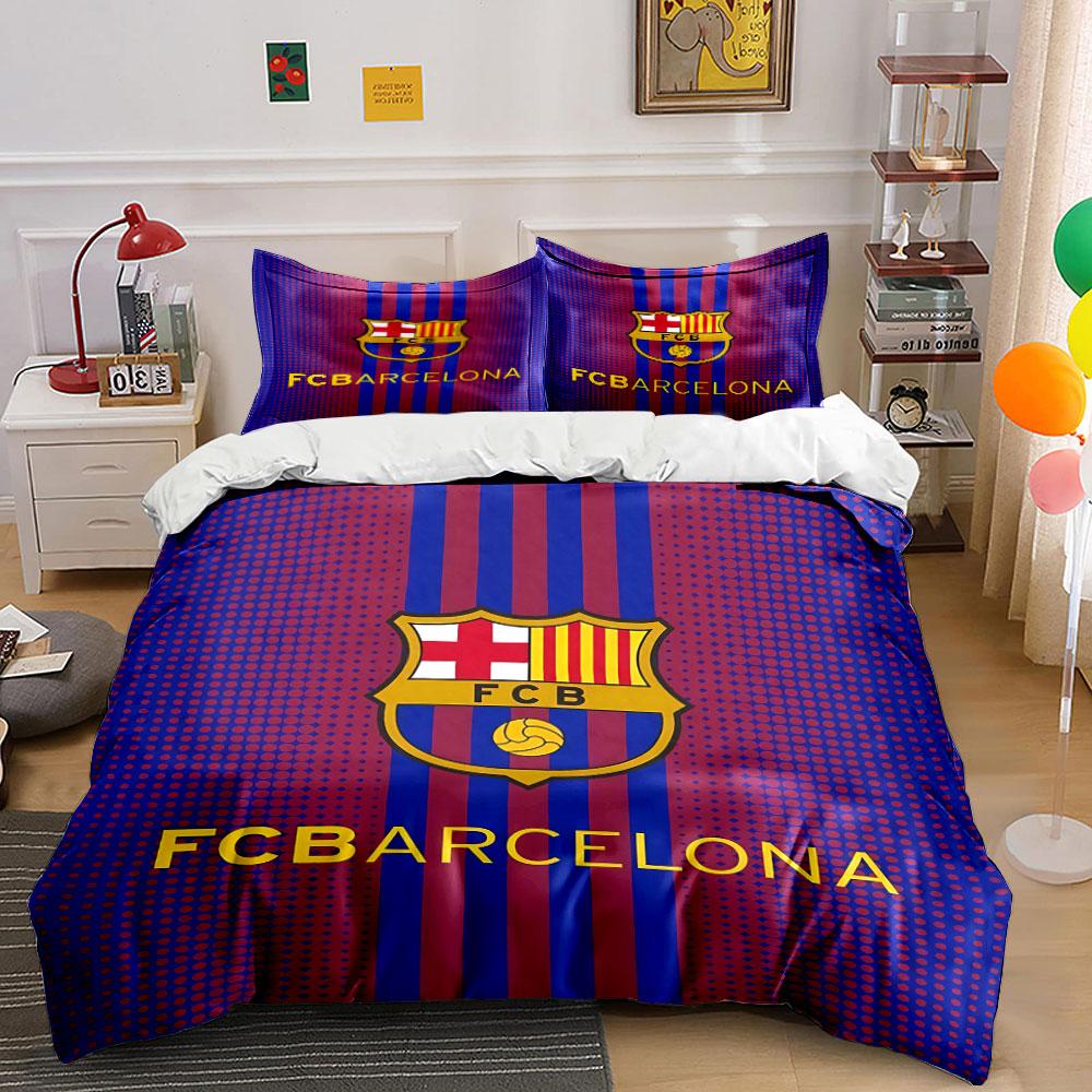 "FCB Red Blue Bedding Set" Bedding Duvet Cover Set Duvet Cover Pillowcases (1 * Duvet Cover 2 * Pillowcases, Without Duvet Insert)