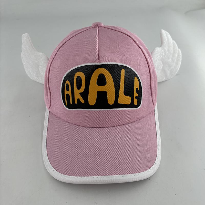 Kawaii Anime Glowing Neon Arale Hat Dr.Slump LED Light Pink Baseball Cap Cosplay Party Props Luminous Hat With Angel Wings Decor
