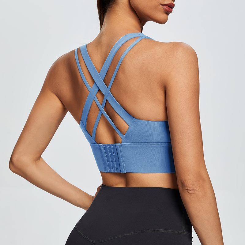 Women S Plus Size High Impact Sports Bra Cross Back Shockproof Yoga Running Vest