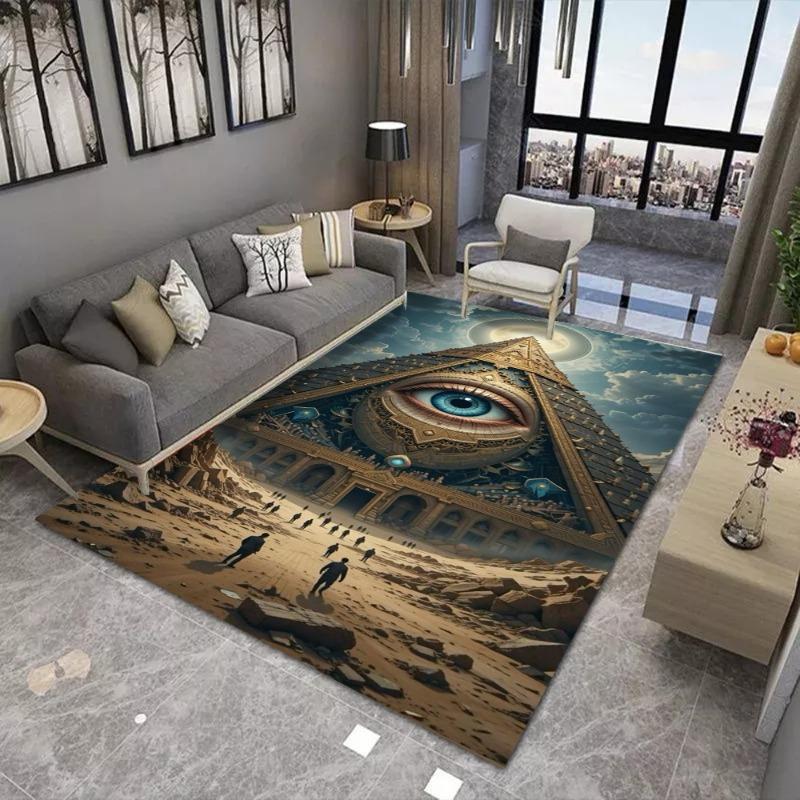Eye of Horus Pyramid Large Area Rug Wear-resistant Carpet for Living Room Bedroom Soft Floor Mat Home Decorate Culture Worship