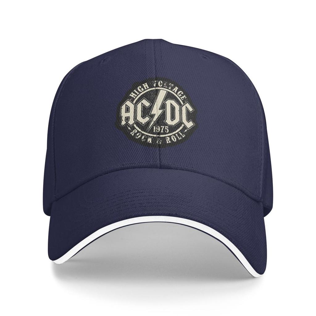Vintage AC And DC Rock Band Logo Baseball Caps Snapback Baseball Hats Breathable Casual Casquette Outdoor Unisex