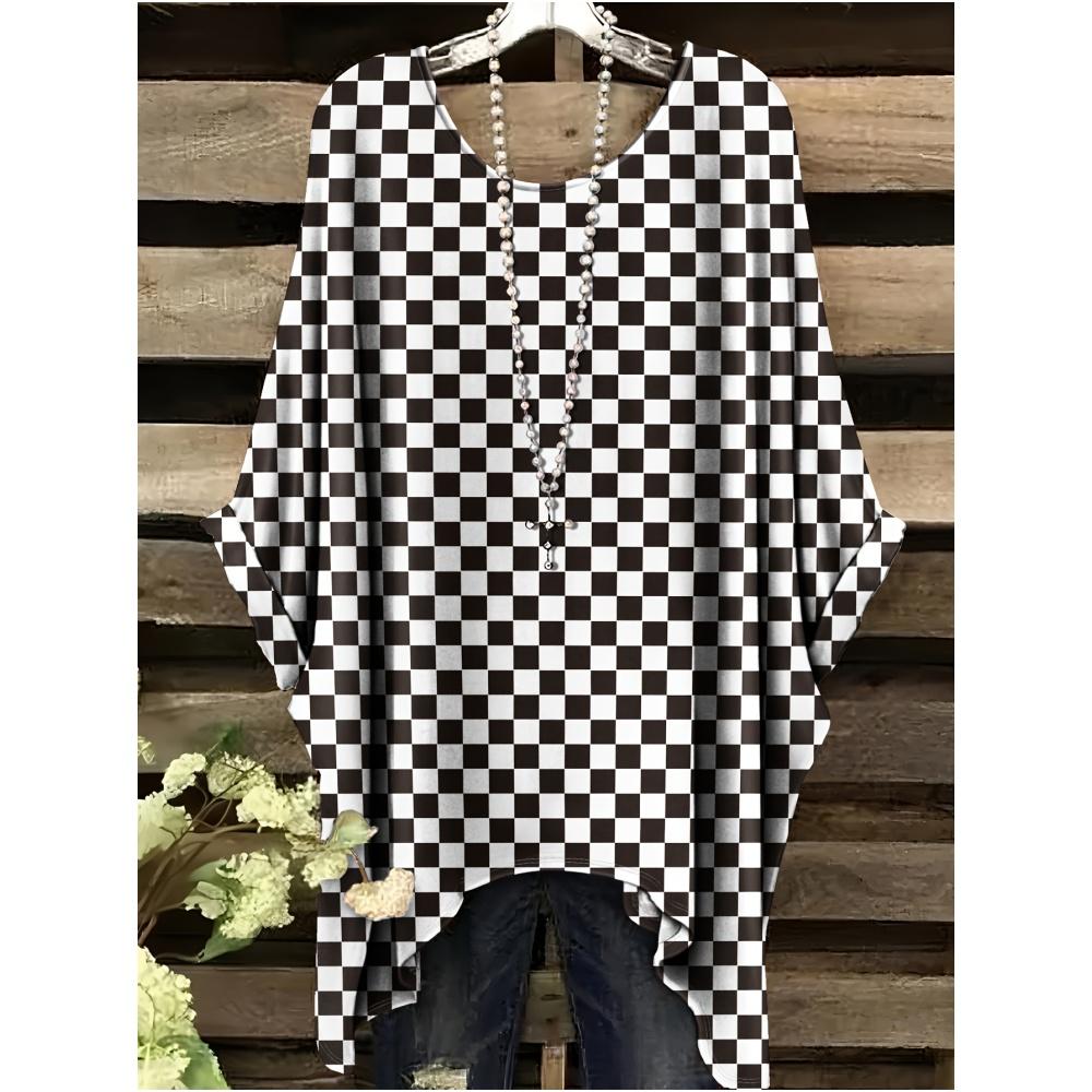Camiseta Nueva de Verano Llimit para Mujer Elegante Vacaciones Gráfico Geométrico Simple Manga Corta Camiseta Moda Callejera Cuello Redondo Ropa de Mujer