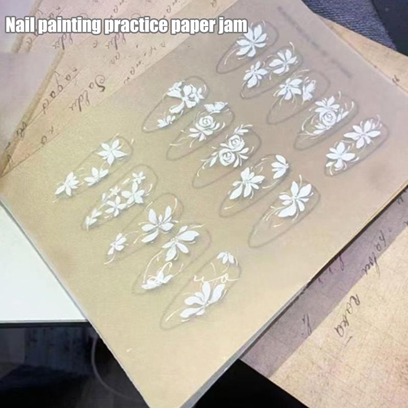 Nail Art Lines Practice Paper Drawing Painting Template Learning Book Manicure Tools Uv Gel Polish Guide Nails Accessoires