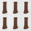 6 Pairs Women Spring and Autumn Pure Cotton Five Finger Socks Retro Solid Color Lace Striped Split Toe Socks Vintage Comfortable Socks