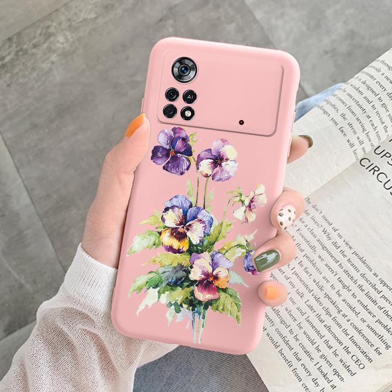 For Poco X4 Pro 5G M4Pro Cover Funda Vintage Flower Leave Protective Cover TPU Capa For Xiaomi Poco X4 Pocox4 X 4 M4 Pro Coque