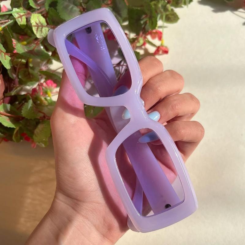 Square Small Frame Rice Nail Women's Sunglasses Jelly Color Ins Bright Color Suitable for Vacation Beach Glasses