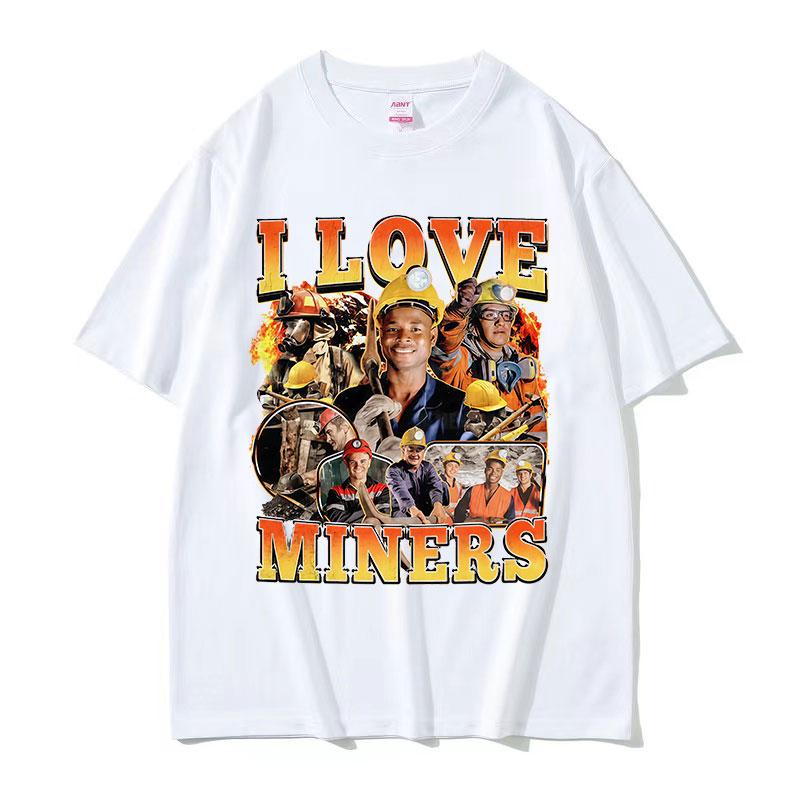 90s Retro I Love Miners Fun Meme Tshirt Unisexs Fashion Unisex Gothic Clothing Summer Print 100 Pure Cotton Tshirt Tops