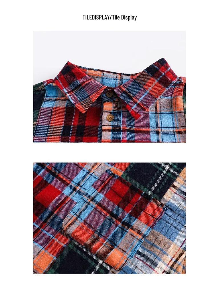 Korean Retro Plaid Long-Sleeve Unisex Shirt Jacket - 2024 Spring Trend