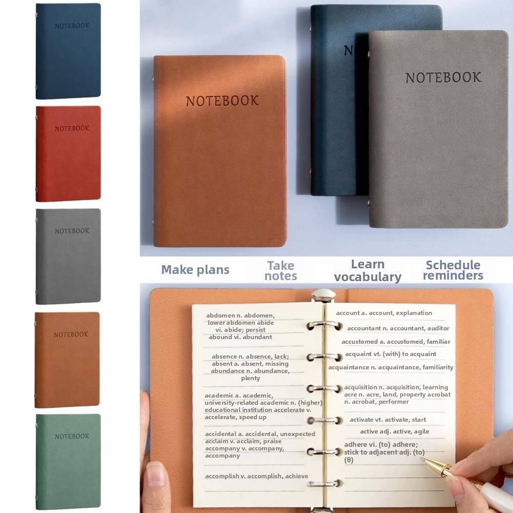 Spiral Bound Pocket Planner PU Leather Cover A7 Notebook A7 Mini Notepad Unisex Diary