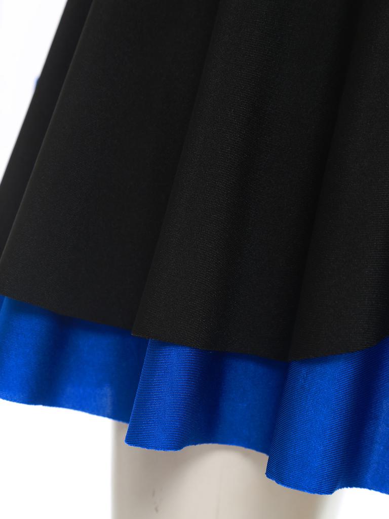 Комплект з 2 предметів для танців та чирлідингу для жінок S-XXL: Привабливий топ зі стразами та контрастна спідниця для сцени або Хелловіну