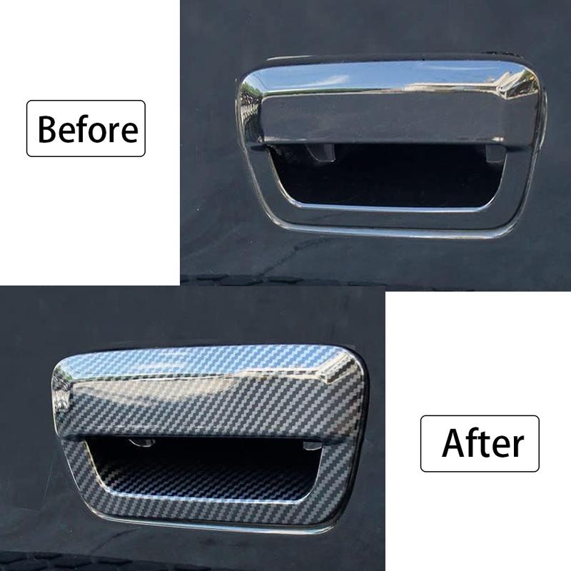 For Dodge Durango 2014 2015 2016 2017 2018   Carbon Fiber Look Rear Trunk Door Handle Bowl Trim Decorative Accessories