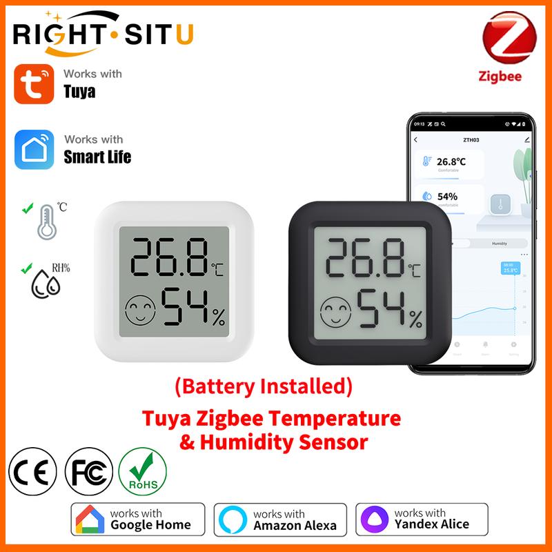 Zigbee 3.0 Smart Tuya Temperature Humidity Sensor APP Remote Control Thermometer For Smart Home Work With Alexa ZHA Zigbee2Mqtt