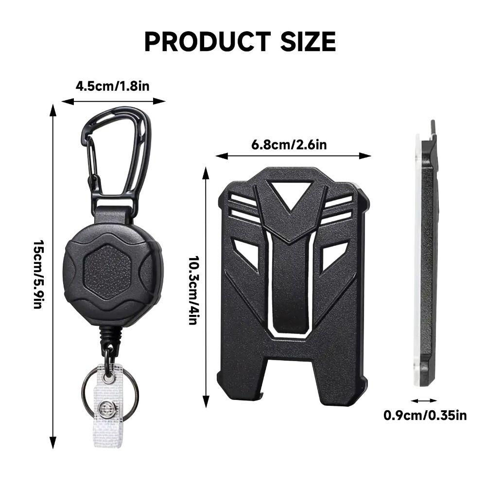 Strong Steel ID Card Holder Wire Rope Bus Card Cover Retractable Badge Reel  Outdoor Keychain
