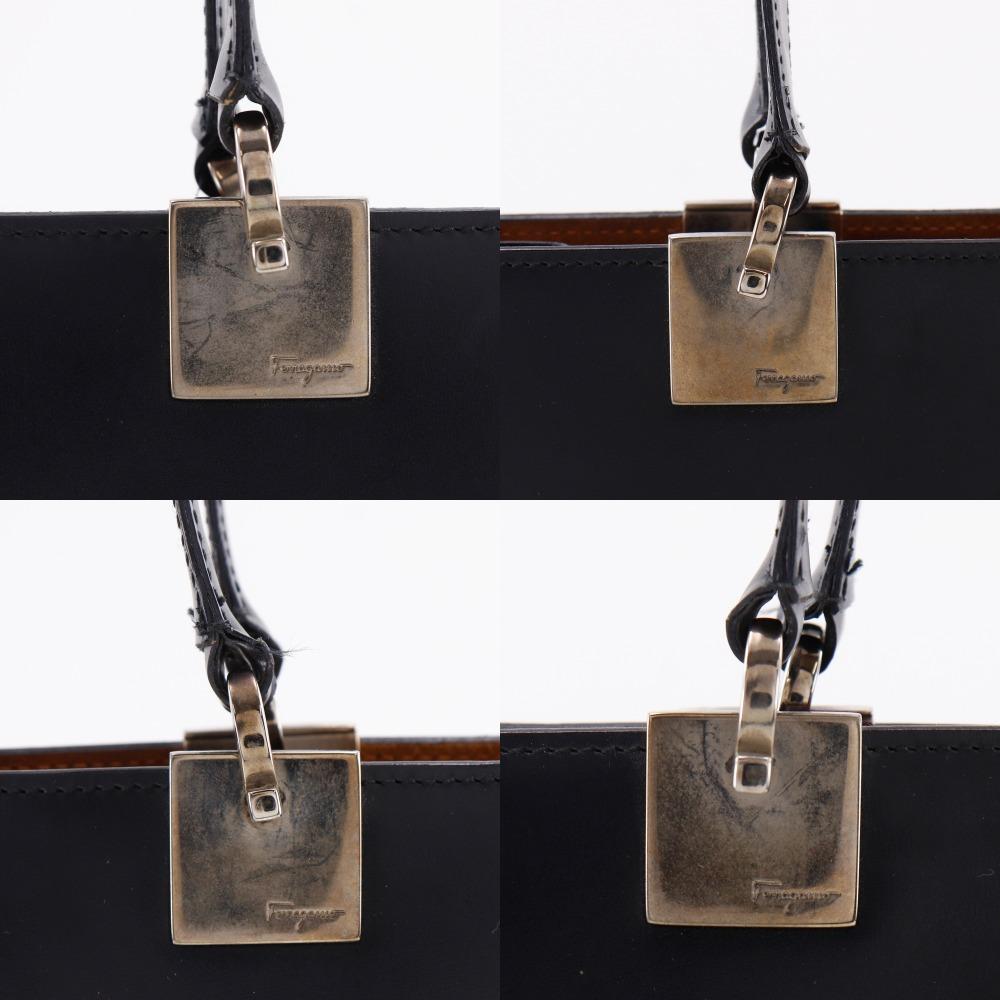 Salvatore Ferragamo Gancini Tote Bag BP-21 0137 black Calfskin Women Used