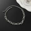 SHIXIN 2 Styles Exquisite Shiny Glass Drill Choker Necklace Jewelry Women Retro Charm Irregular Short Neck Chain Accessory Gift