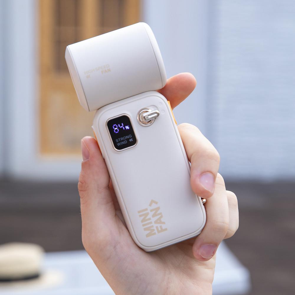 Xiaomi 2026 New 3600mAh Digital Display High Speed Mini Electric Fan Small Wind Cannon Portable Handheld Small Fan Storm Turbofan