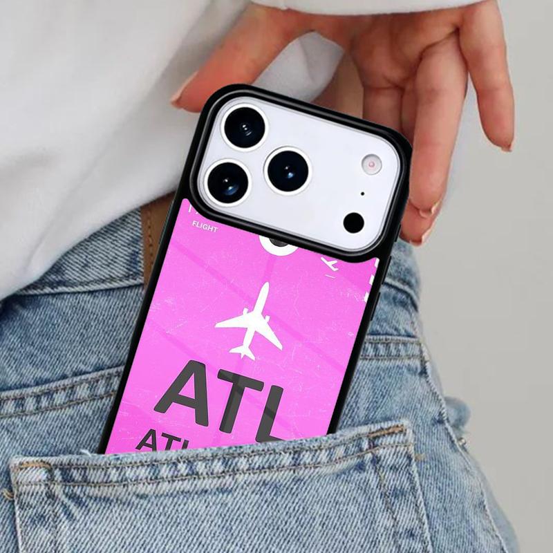 Funny Airport Code Phone Case for iPhone 16e 15 14 13 12 17 Pro Max Plus Air 17pro Cover Coque