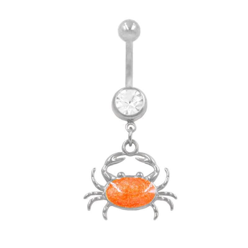 Gaibei Edelstahl Seepferdchen Bauchnabelpiercing mit buntem Diamanten - Modischer Piercing Schmuck