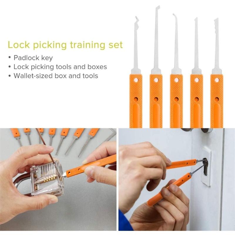 Set profesional de 17 piese pentru deschis încuietori Dispozitive cuprinzătoare pentru deblocarea încuietorilor Etui dens pentru transport Pentru experți pasionați