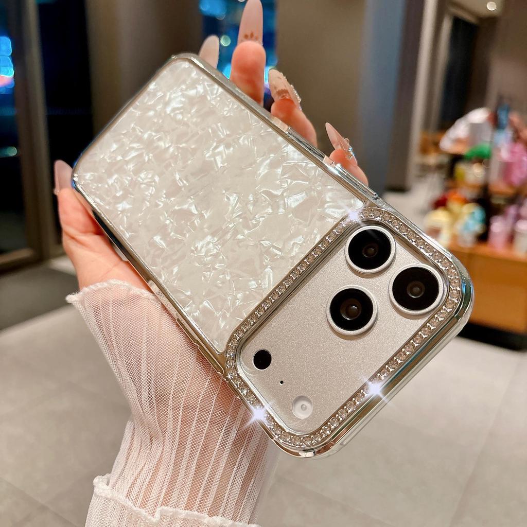 Rhinestone Electroplated Phone Case for iPhone 17 Pro Max – Shiny, Anti-Fall Soft Shell Cover