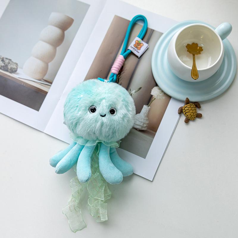 Cartoon Jellyfish Plush Toy Aquarium Event Promotion Gift Octopus Keychain Backpack Pendant