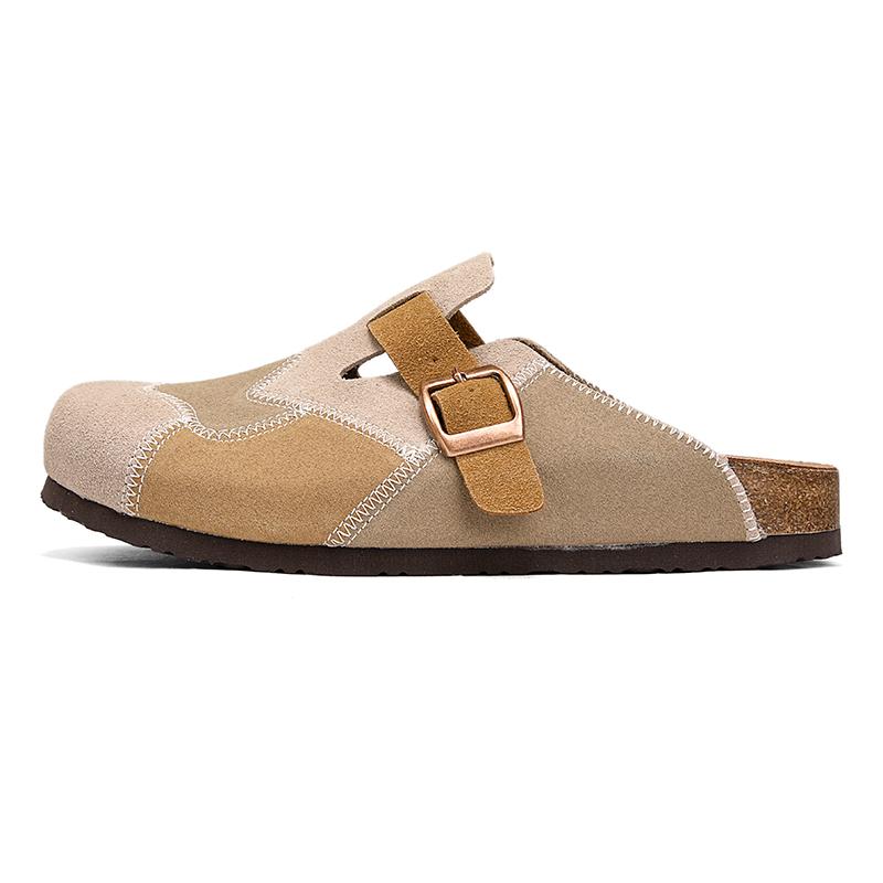 Unisex Cork Slippers Clogs Closed Toe Half Shoes For Men Women Slip On Mules Comfort Footbed Indoor Home Outdoor