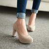 Zapato de Mujer Africana 2026 Tacones de Plataforma Slip-On Con Cordones Sandalias Gruesas Punta Redonda Borgoña Slip-On Primavera Dorado Beige Terciopelo Casual