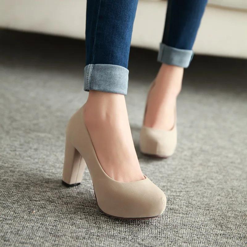 African Woman Shoe 2026 Platform Heels Slip On Lace-Up Chunky Sandals Round Toe Burgundy Slip-On Spring Gold Beige Velvet Casual